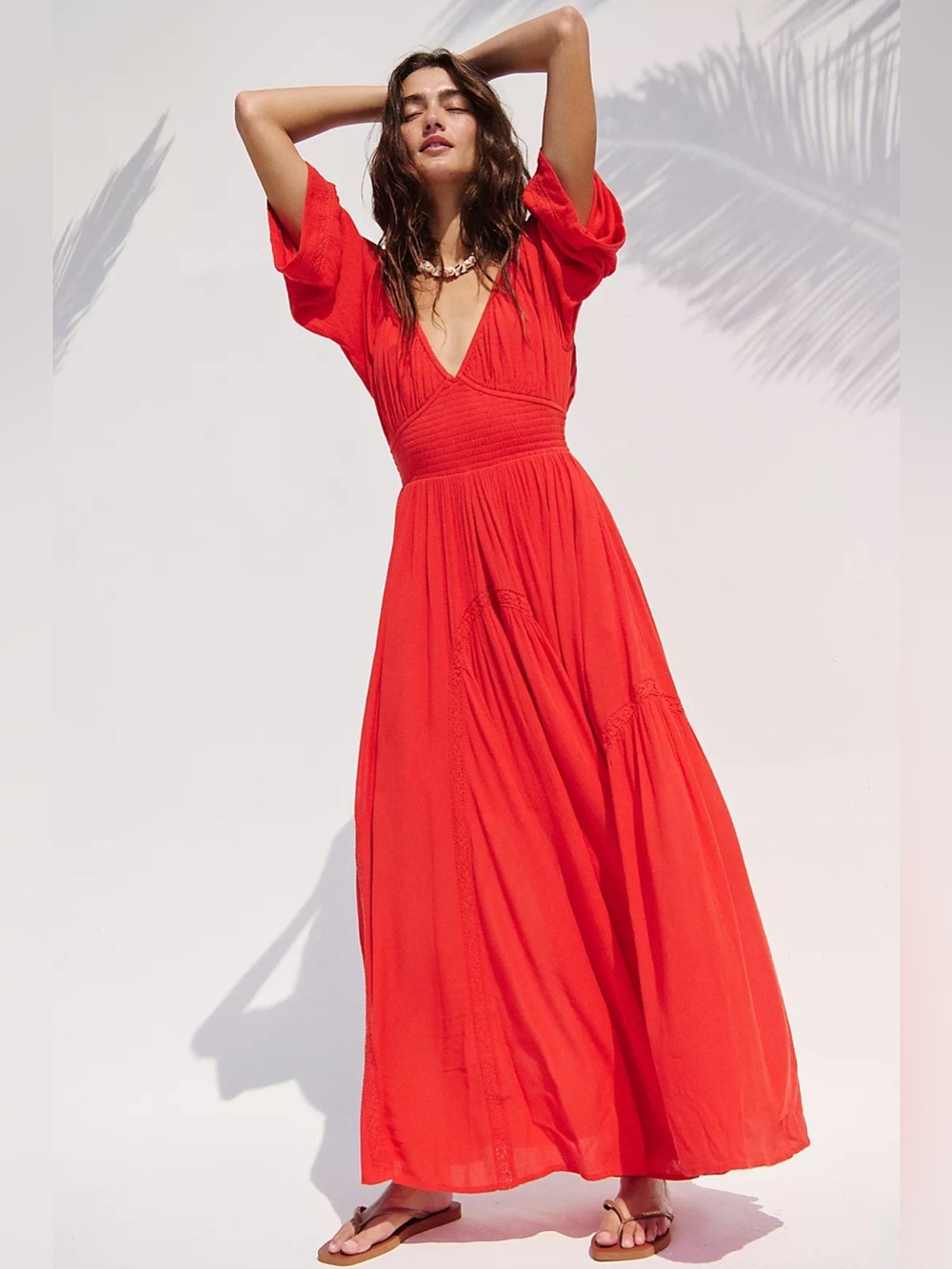 Free People Dixie Maxi Dress Medium Color: Persimmon NWT